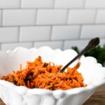 french carrots in white bowl