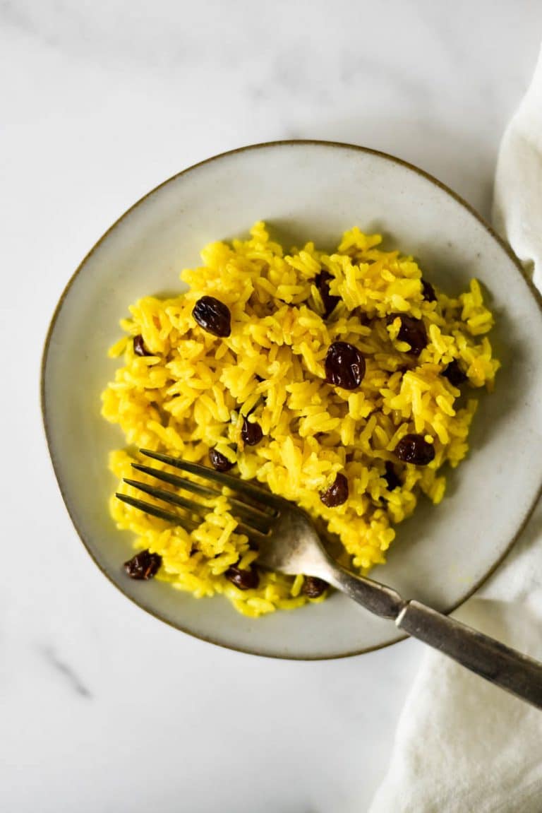 South African Yellow Rice with Raisins The Gingered Whisk