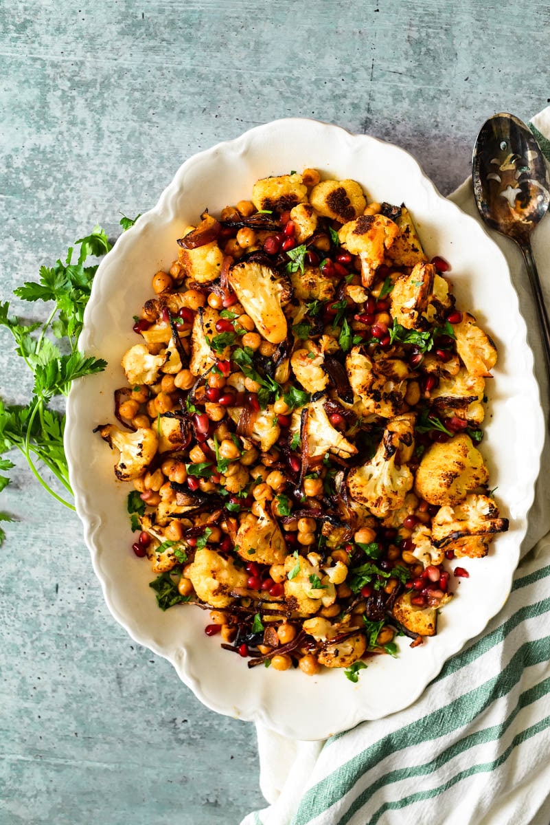 Spiced Roasted Cauliflower and Chickpeas