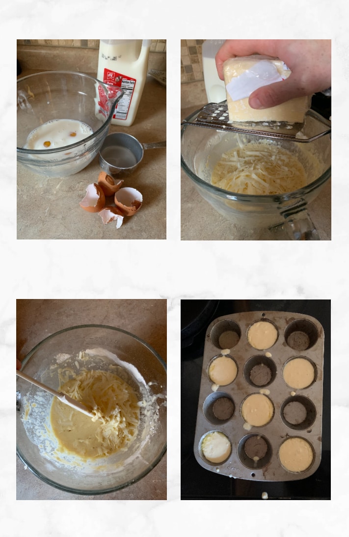 collage showing steps to make popovers