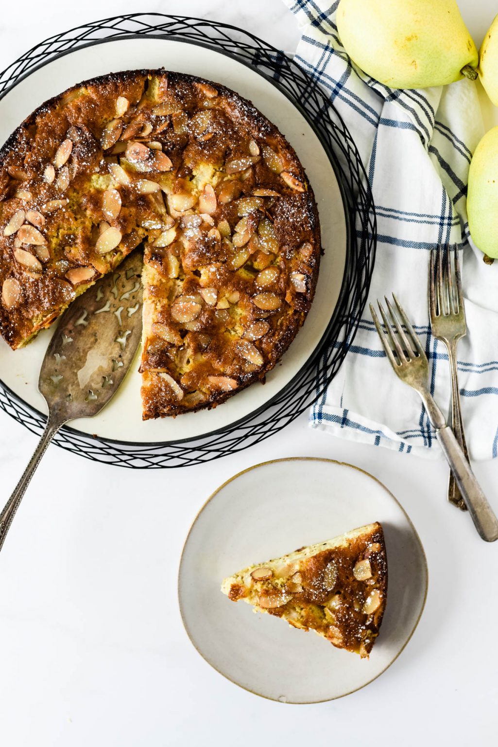 Italian Pear Almond Cake Recipe - The Gingered Whisk