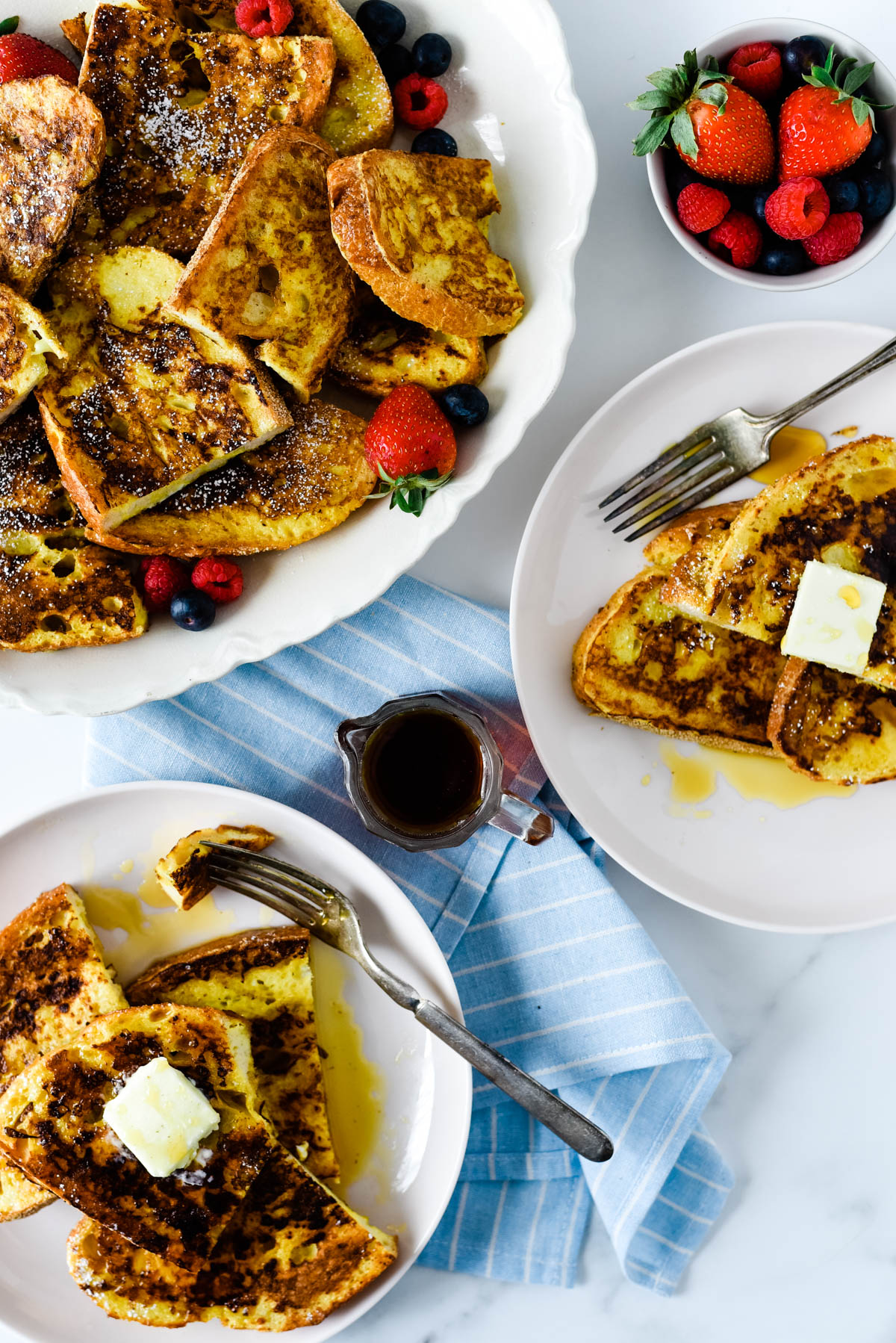 sourdough french toast on breakfast table