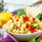 small bowl filled with pineapple salsa