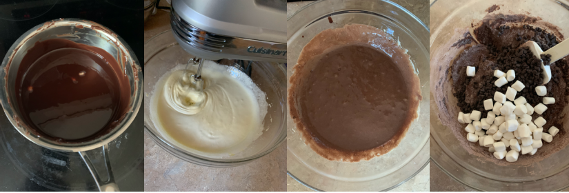 mixing chocolate cookie dough