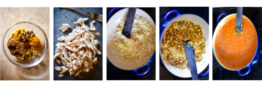 steps to make curry with leftover turkey