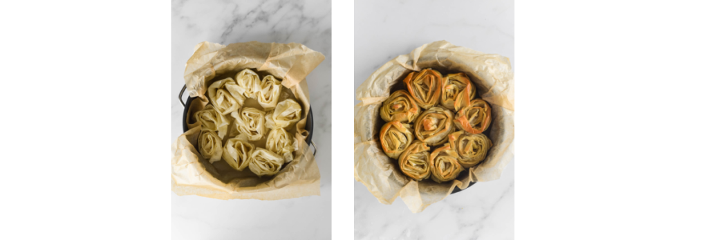 baked phyllo rosettes