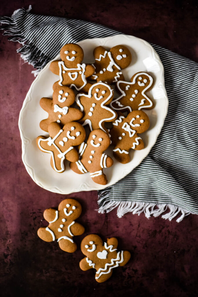 platter of sourdough gingerbread men cookies