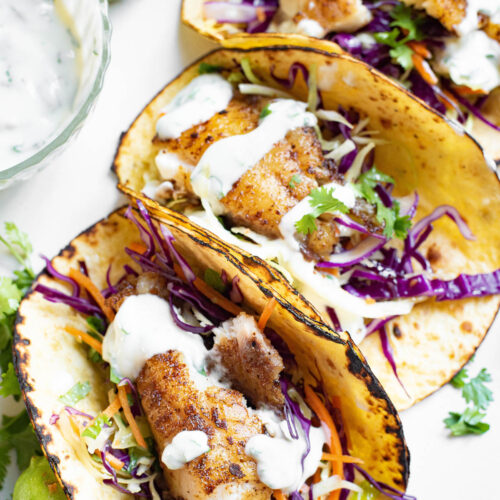 Tilapia Fish Tacos - The Gingered Whisk