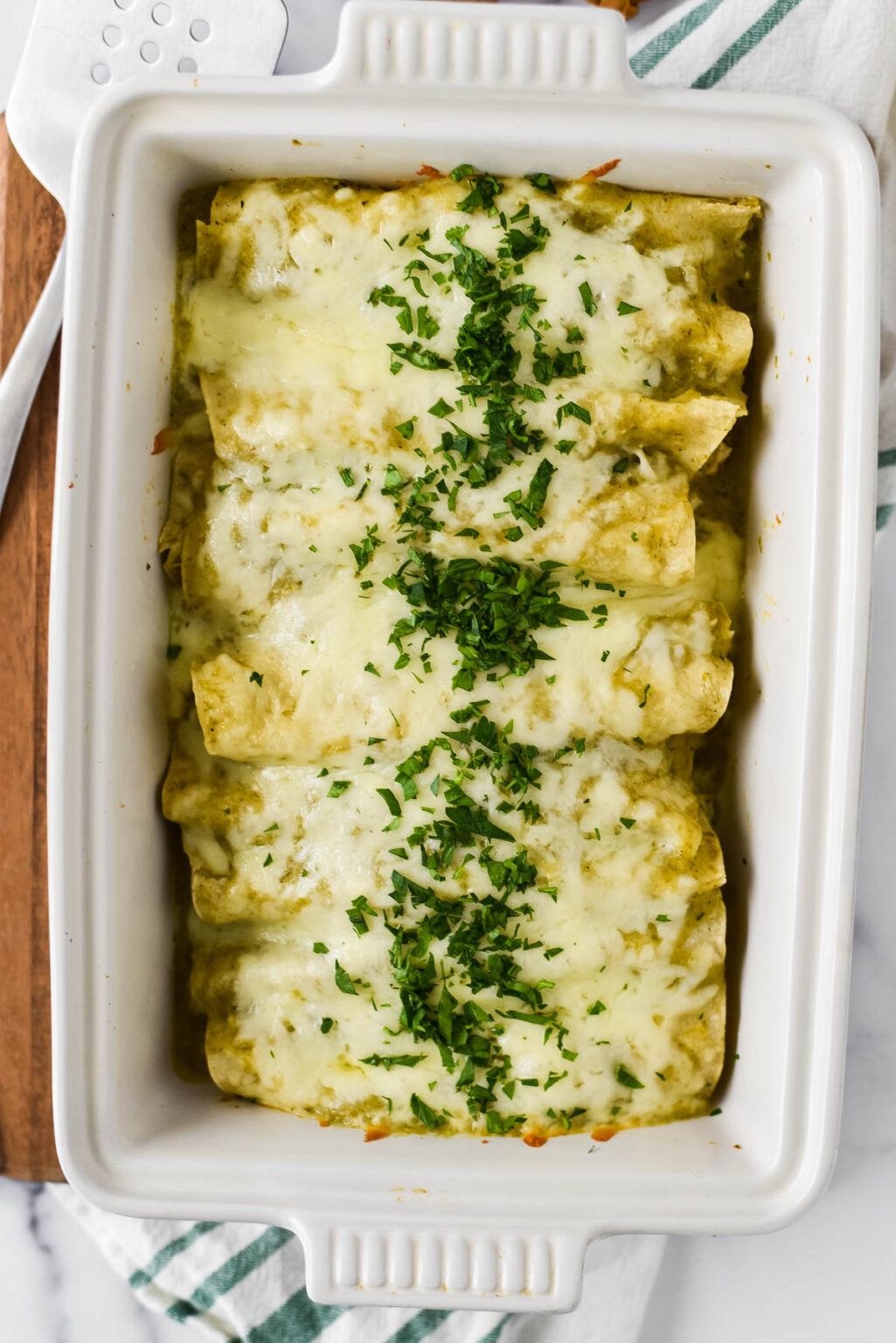 Green Chili Chicken Enchiladas The Gingered Whisk