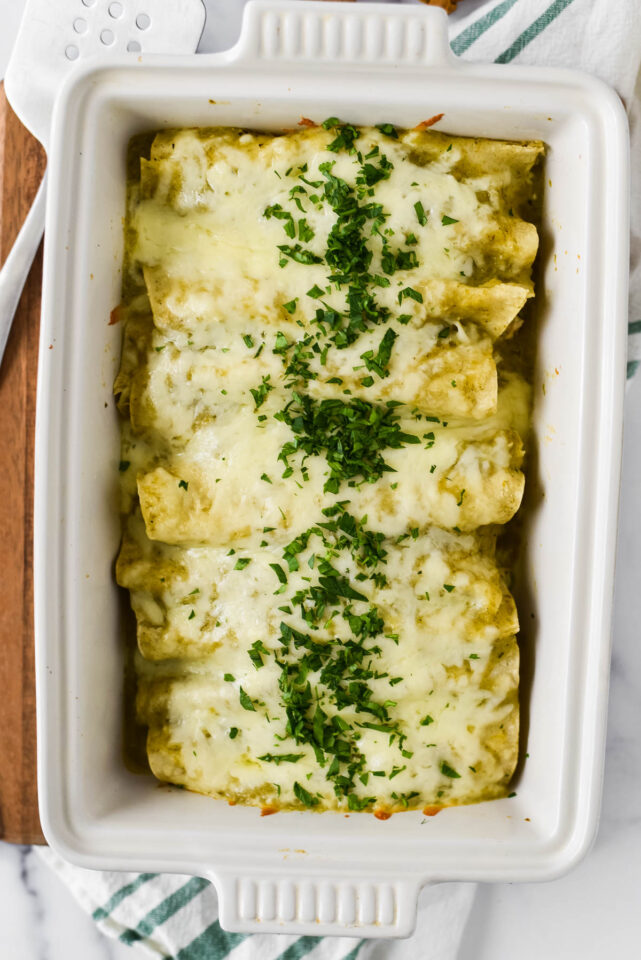 Green Chili Chicken Enchiladas The Gingered Whisk