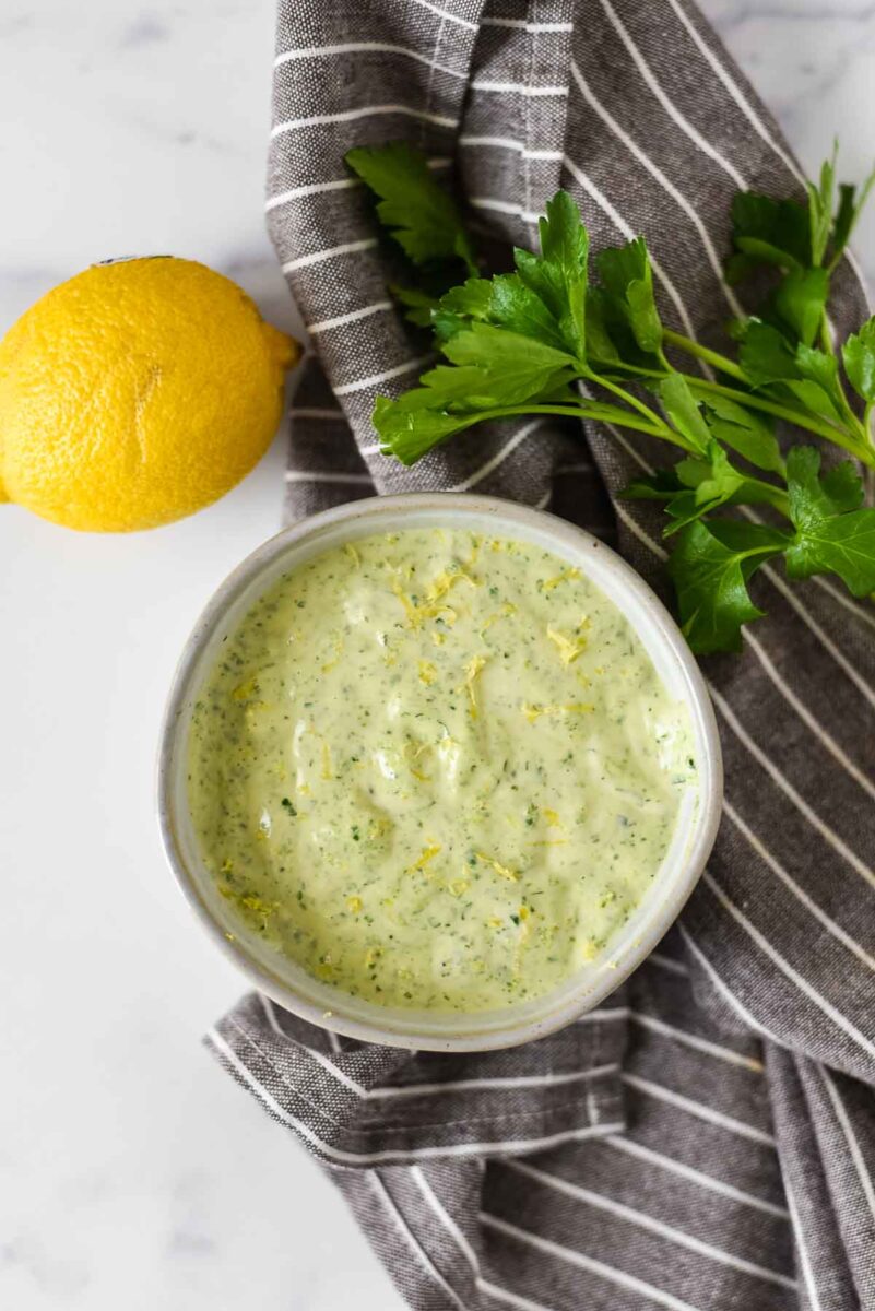 Lemon Herb Tahini The Gingered Whisk
