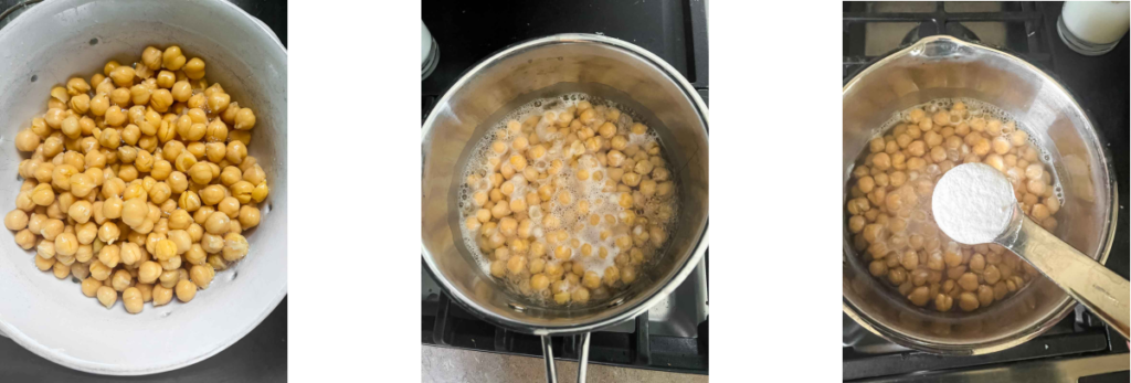 washing chickpeas for hummus