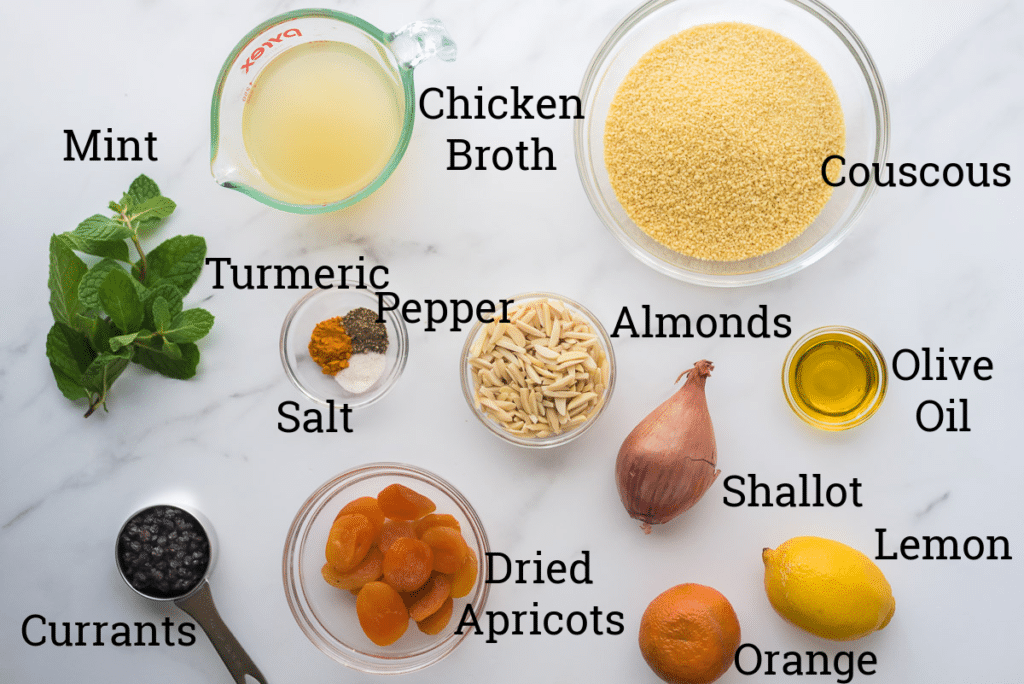 couscous ingredients with text labels
